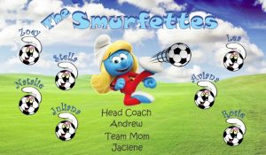 Smurfs Custom Soccer Banner Examples - AYSO Smurfs Banner - TeamsBanner