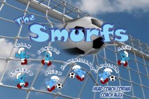 Smurfs Custom Soccer Banner Examples - AYSO Smurfs Banner - TeamsBanner