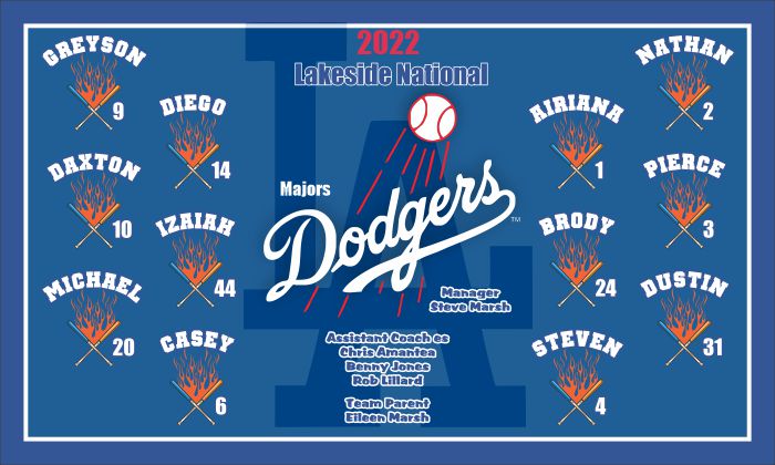 Dodgers Baseball Banner Custom Designed Team Baseball Banner , MLB Banners, Los Angeles Dodgers Baseball Banner Custom Designed Team Baseball Banners