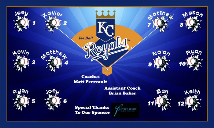 Kansas City Royals Baseball Banner Custom Designed Team Baseball Banner , MLB Banners, Kansas City Royals Baseball Banner Custom Designed Team Baseball Banners
