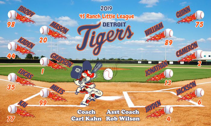 Detroit Tigers Baseball Banner Custom Designed Team Baseball Banner , MLB Banners, Detroit Tigers Baseball Banner Custom Designed Team Baseball Banners