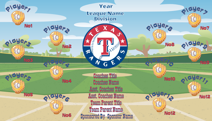 Texas Rangers Baseball Team Banner Design Your Own 01