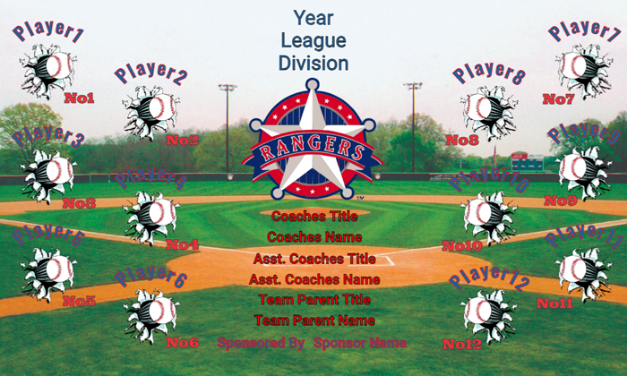 Texas Rangers Baseball Team Banner Design Your Own 02