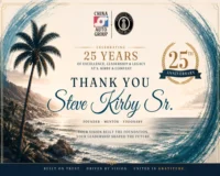 S. Kirby & Company 8 x 10' Banner w/stand and 4x10 Timeline banner